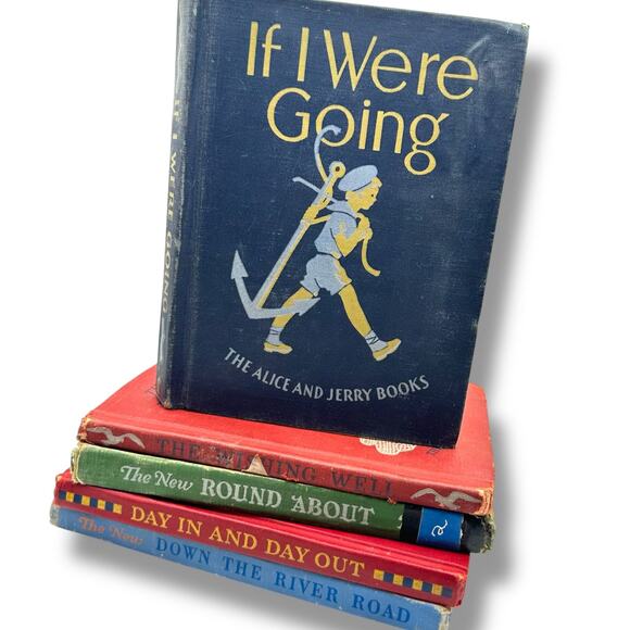 X5 THE ALICE AND JERRY books vintage School Reading Text midcentury 1940s - Picture 1 of 12